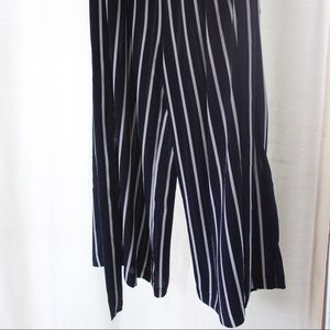 cropped blue and white jumpsuit